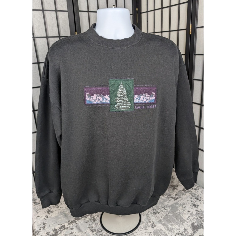 Vintage Tultex Men's Eagle Crest Crew Neck Long Sleeve Sweatshirt XL Gray
